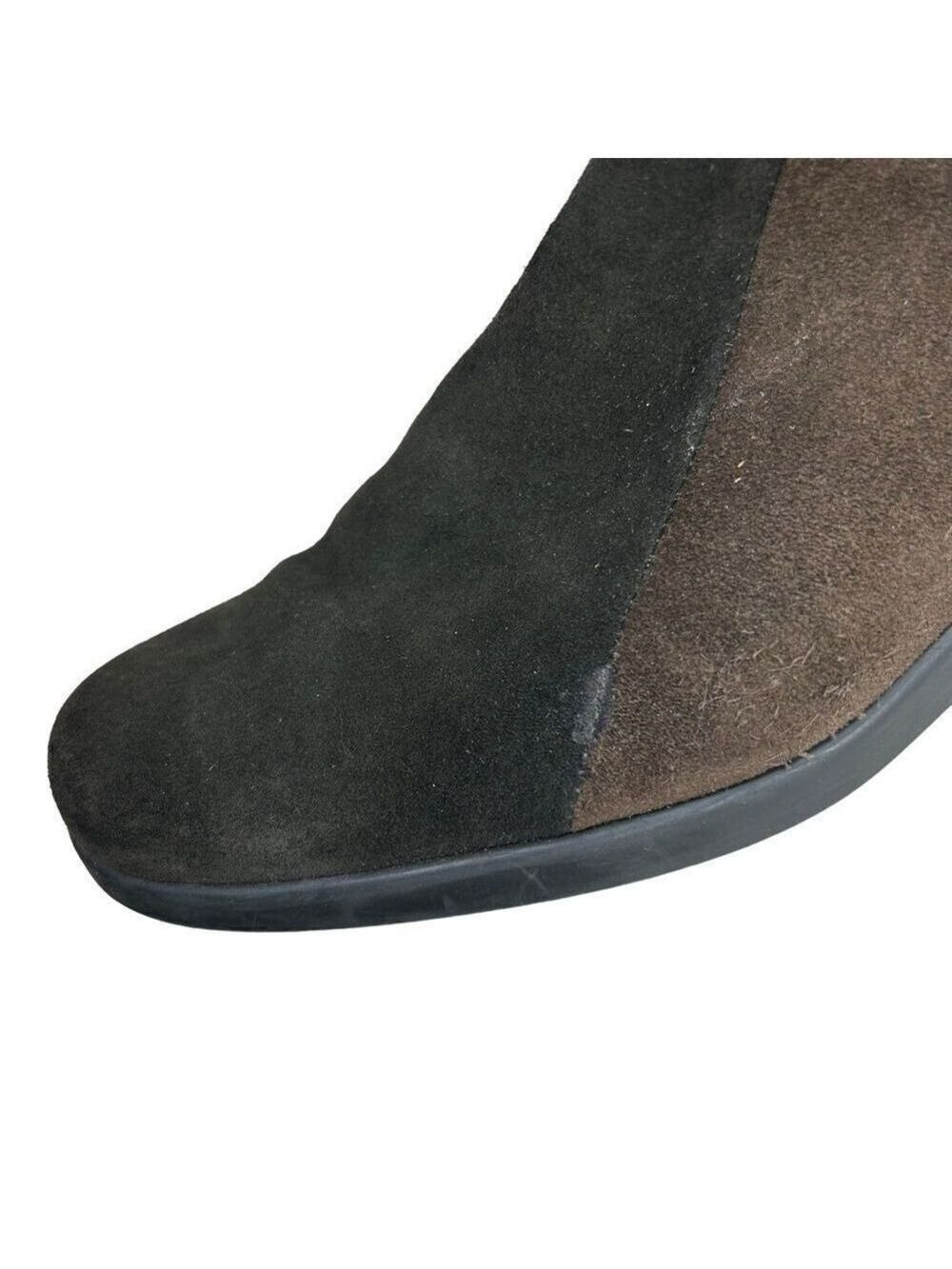 Aquatalia Two-Tone Brown Suede Weatherproof Wedge Boots 6.5 - Picture 12 of 12